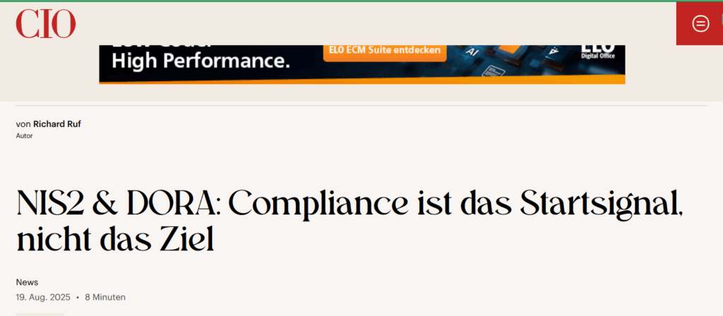 NIS2 & DORA: Compliance ist das Startsignal, nicht das Ziel
