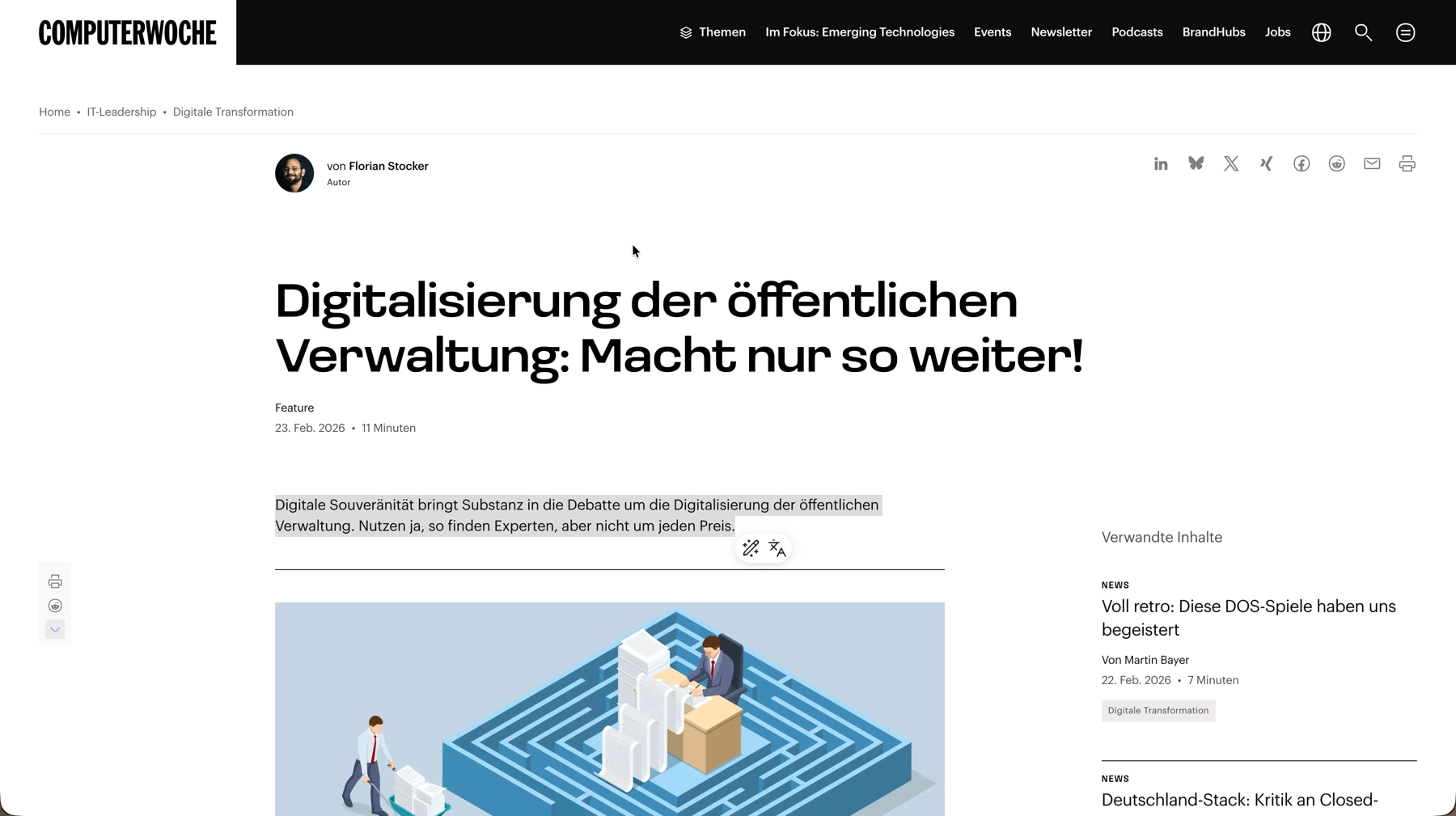 Digitalisierung der öffentlichen Verwaltung: Macht nur so weiter!