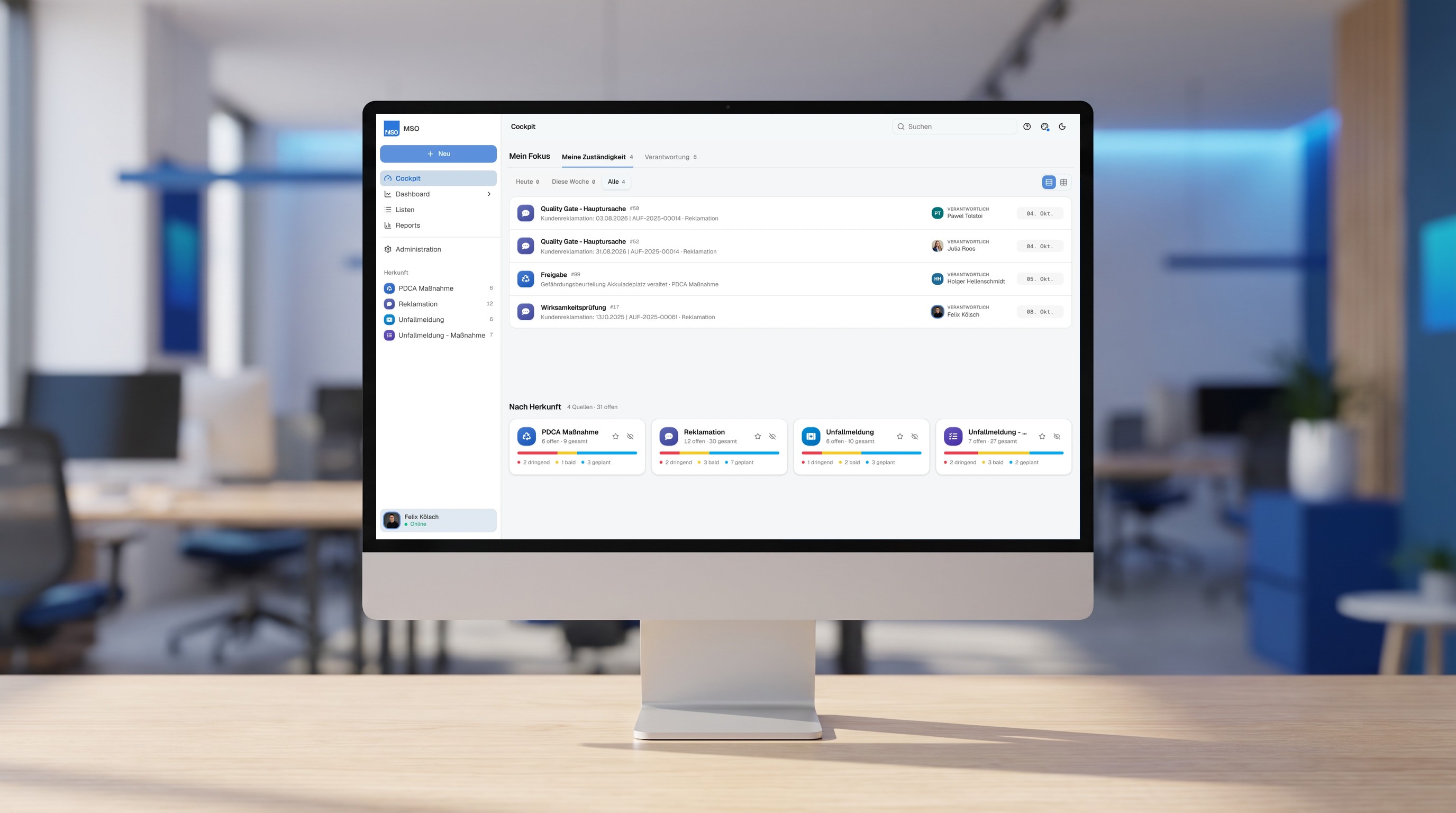 The management software MSO in everyday office use