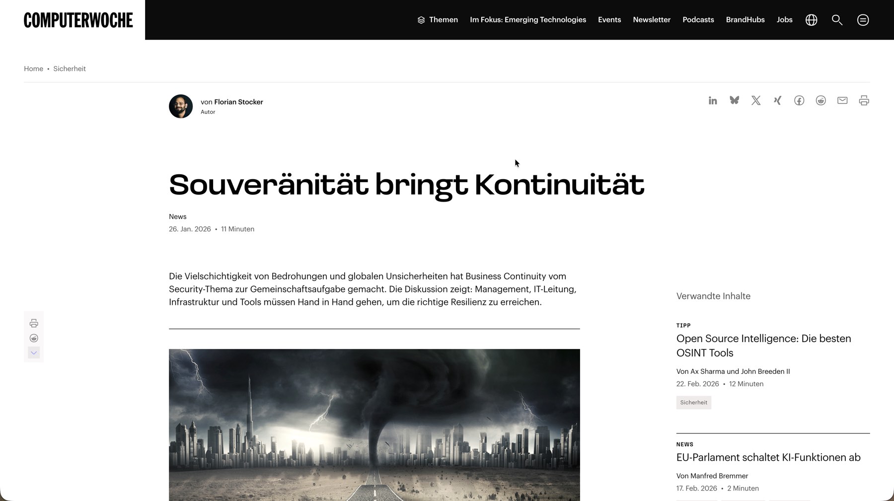 Souveränität bringt Kontinuität